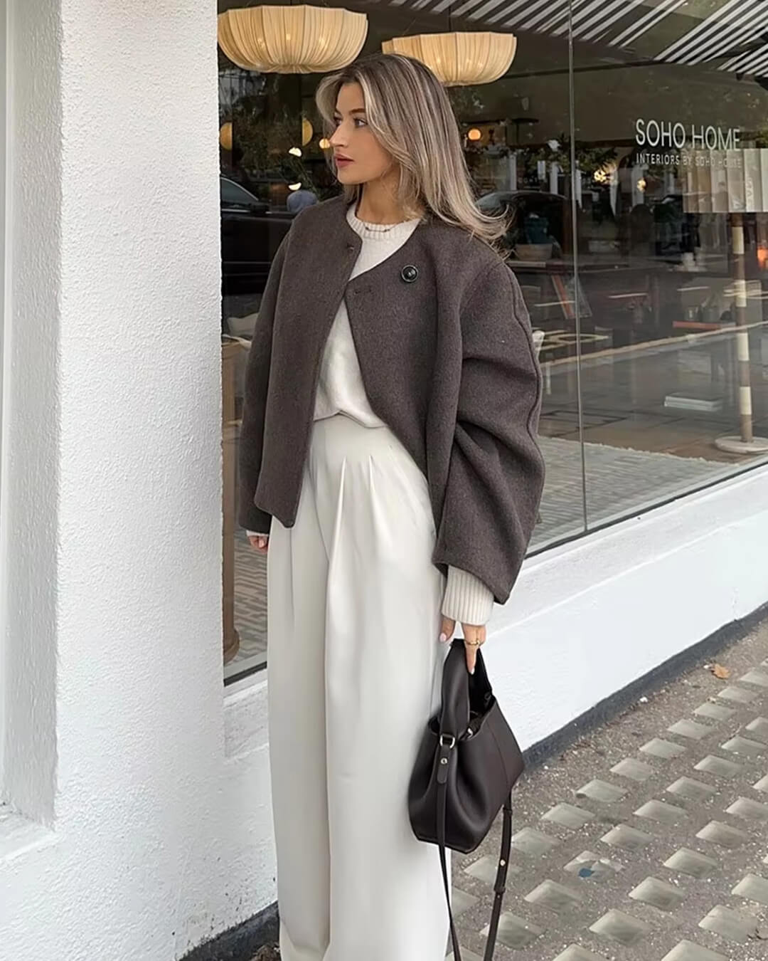 SEAME - Carolina One Button Coat Coffee S
