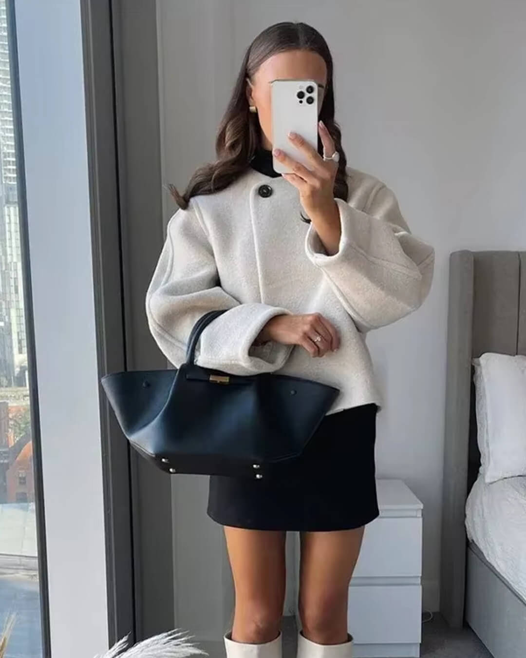 SEAME - Carolina One Button Coat White S