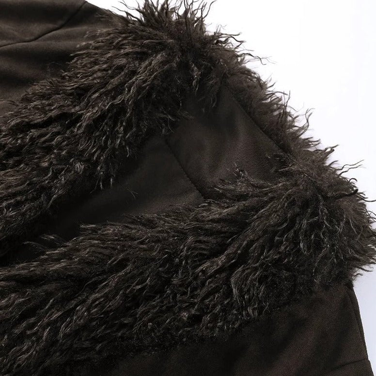 SEAME - Kelly Plush Faux Fur Coat Brown S