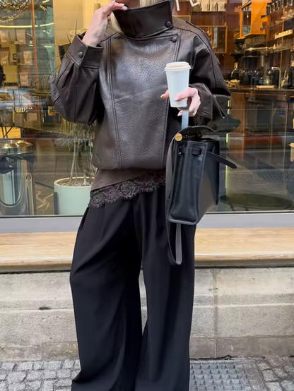 Cecil Asymmetrical Leather Jacket