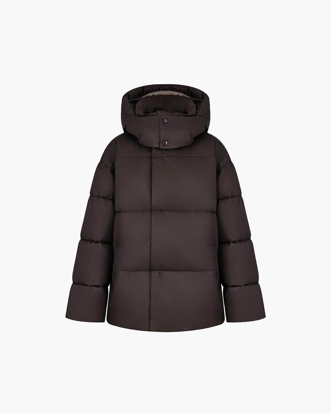 SEAME - Sienna Detachable Hood Puffer Jacket Dark Brown L